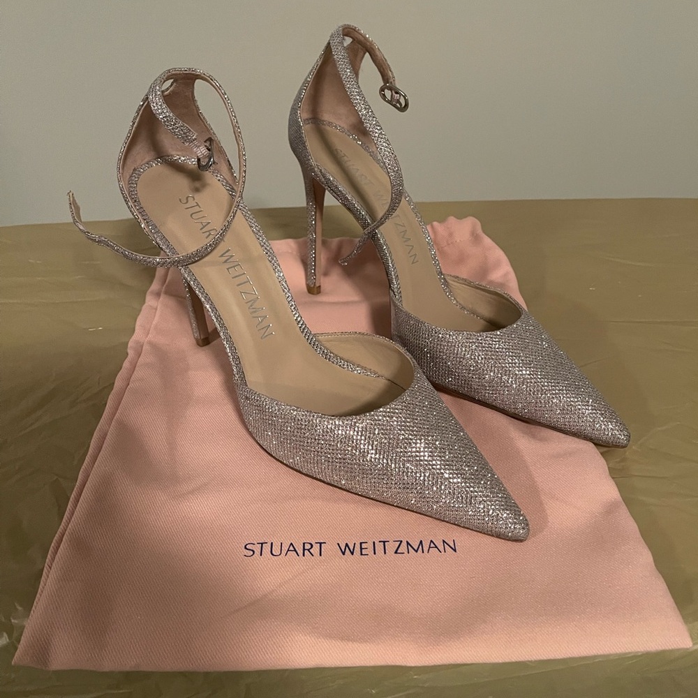 Stuart Weitzman Silver Stiletto Heels